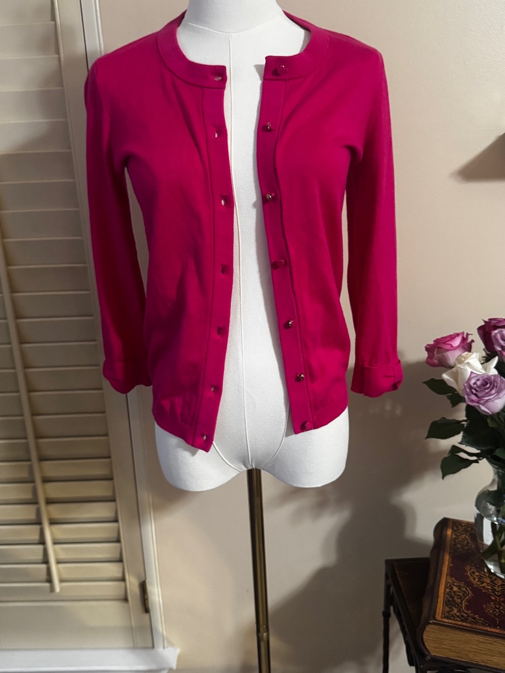 Bright Pink Women’s Bow-Cuff Sweater